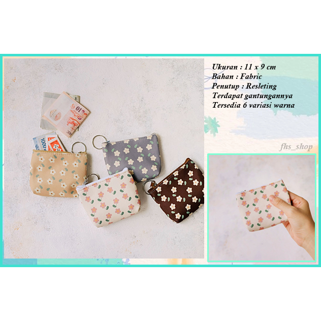 Dompet Mini Dompet Koin Dompet Lucu Dompet Aesthetic Pouch Lucu Pouch Mini Flower Pattern Coin Pouch