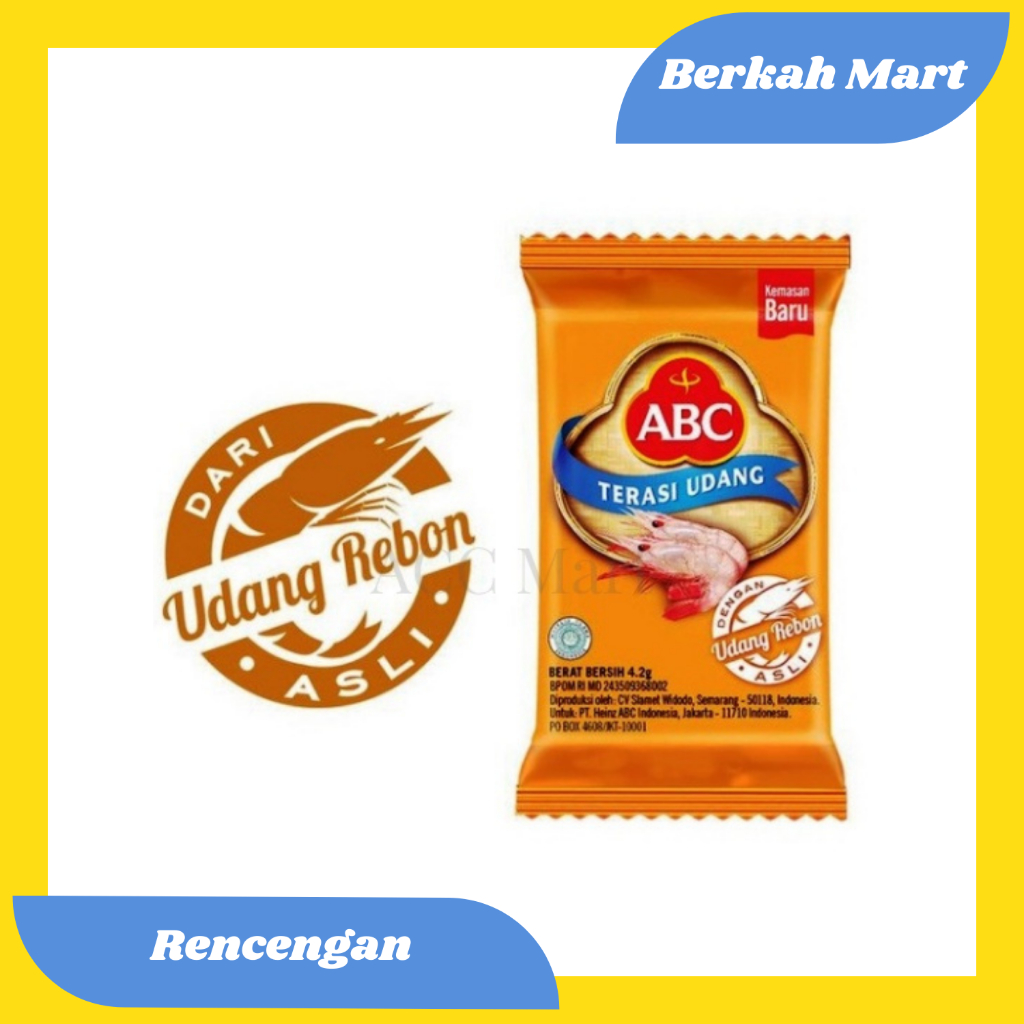 

TERASI UDANG - MEREK ABC RENCENGAN 10 PCS & 1 PACK ISI 2 RENCENG