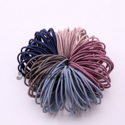 Ikat Iket Rambut Jedai Jepet Kuncir Rambut Wanita Karet Scrunchie Warna Warni 100 Pcs Set Pouch