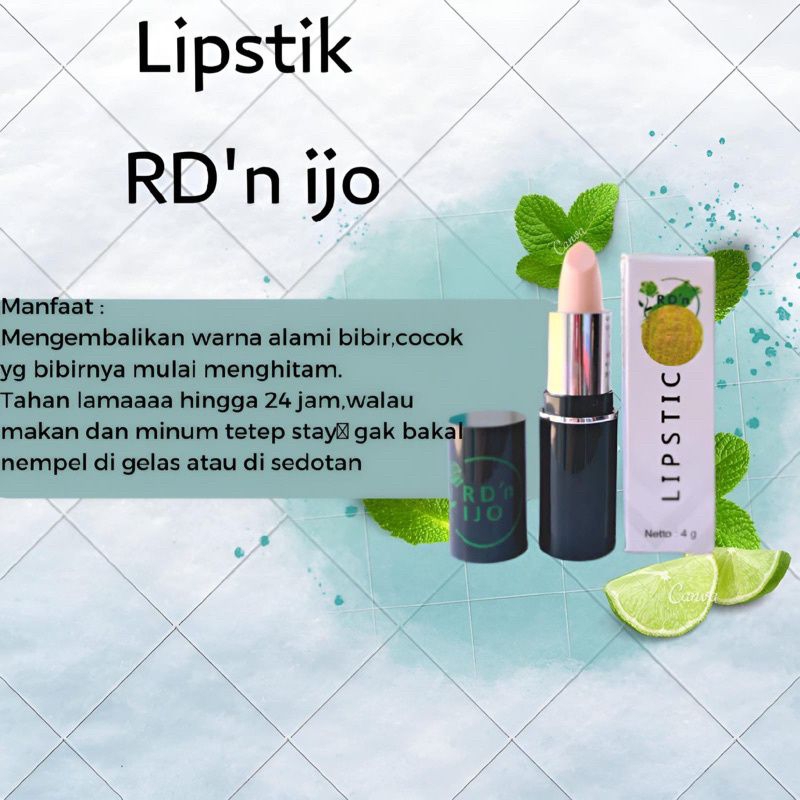 lipstik RD'N ijo/ lipstik tahan 24jam/lipstik viral/ RD'n ijo ori BPom