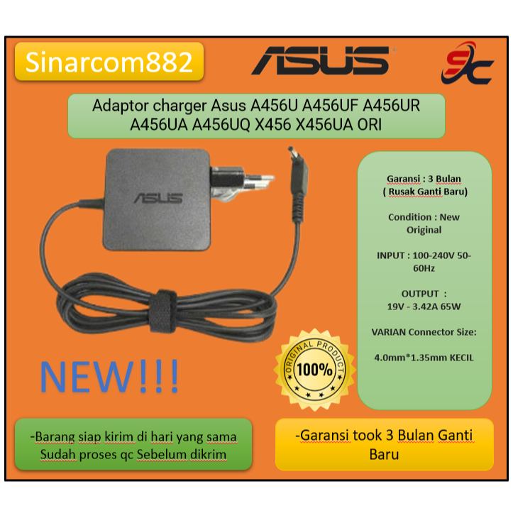 Adaptor charger Asus A456U A456UF A456UR A456UA A456UQ X456 X456UA ORI