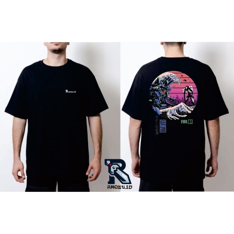 kaos t-shirt oversize evangelion