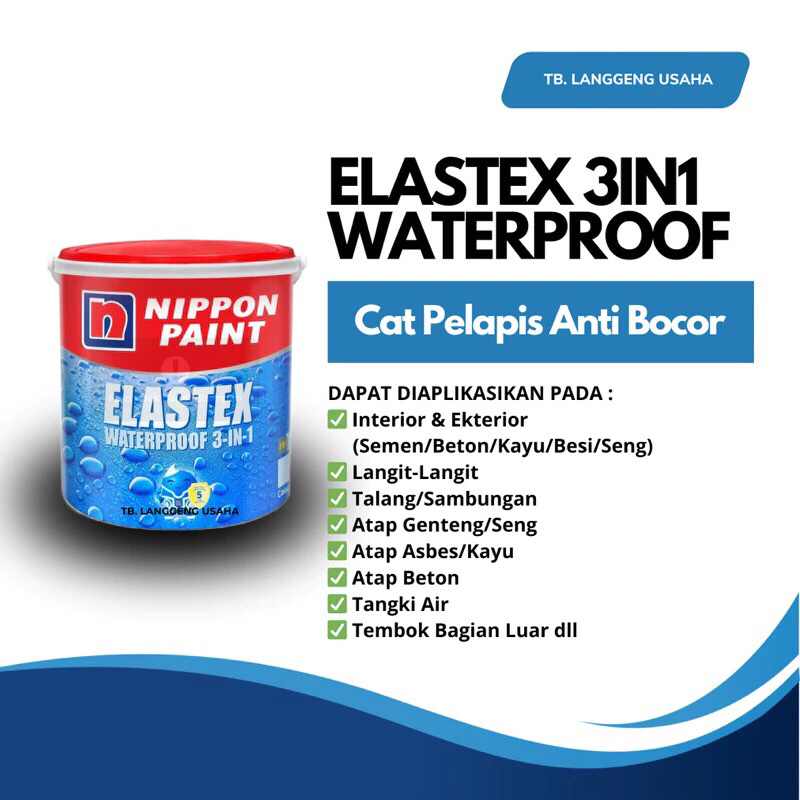 Elastex 20kg Cat Tembok Dinding Interior Eskterior Anti Jamur Lembab Waterproof Air 1 5 15 20 25 kg 