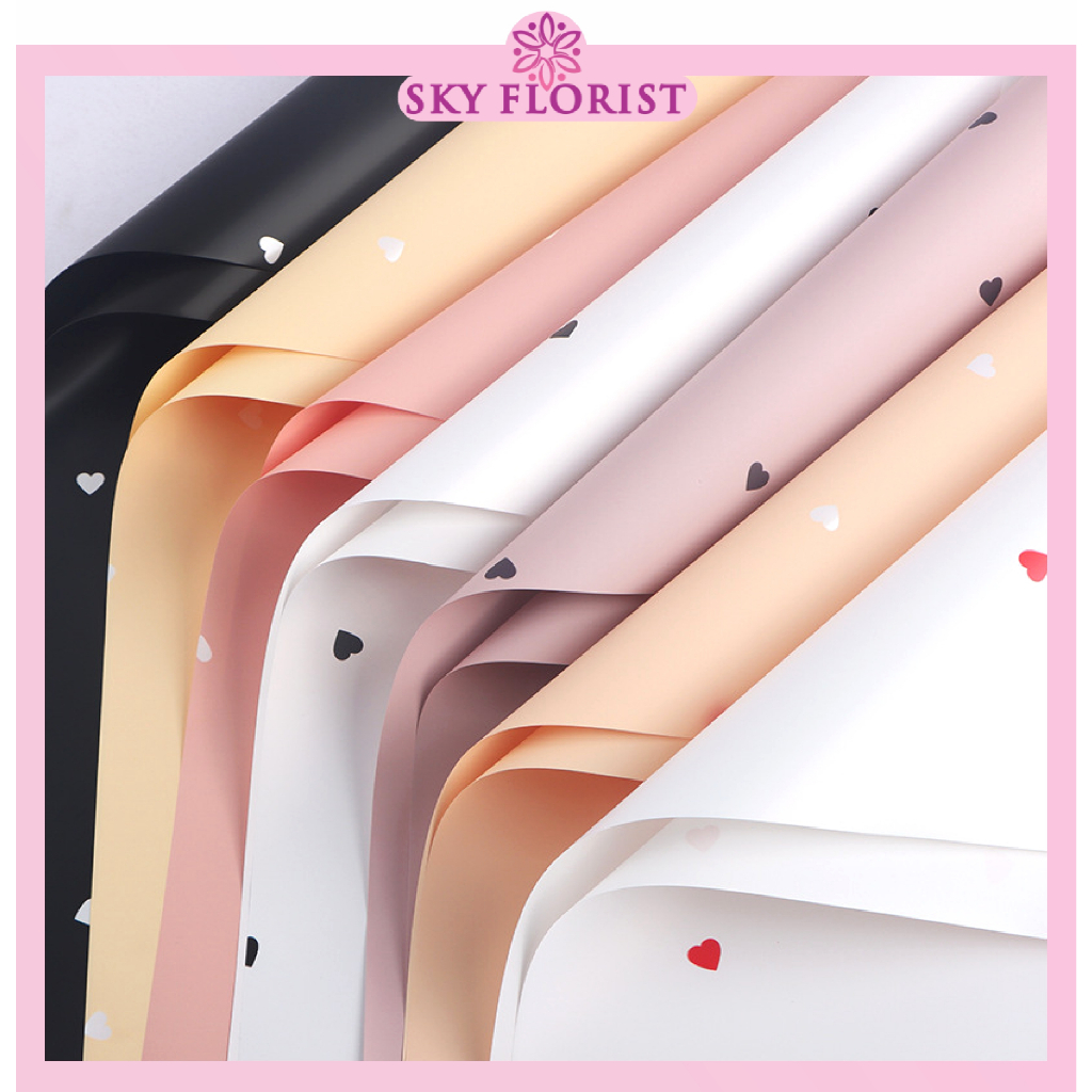 

Wrapping Paper Kertas Buket LOVE Polkalove Cellophane / Kertas Kado Ecer KB6134