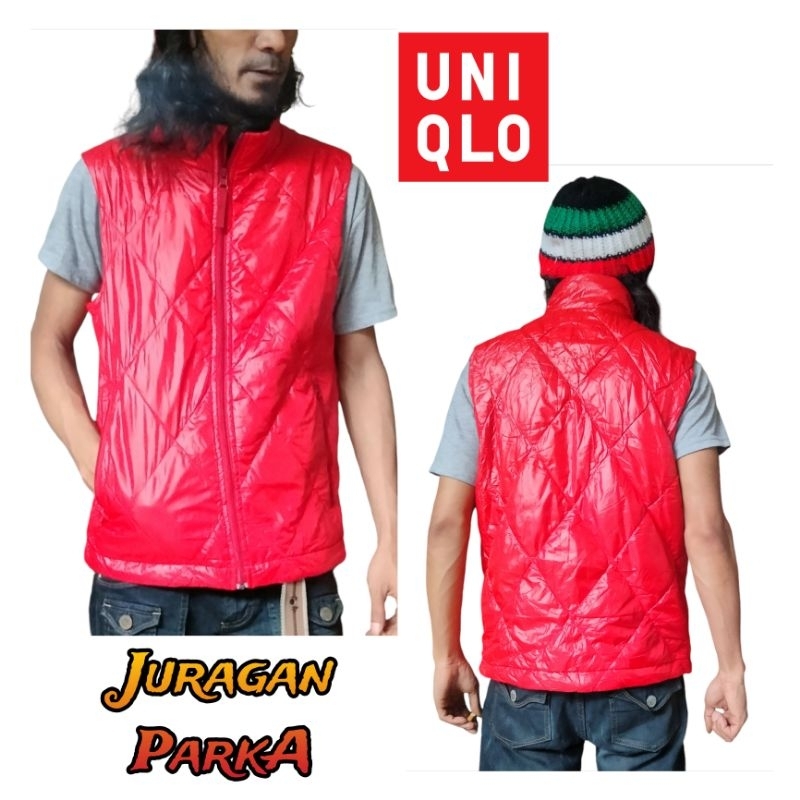 Jaket Vest Red (Rompi) Uniqlo Menyala Abangku.