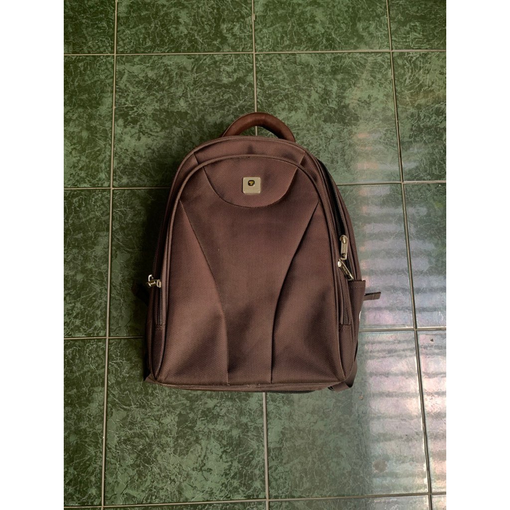 Tas Ransel Kantor Travel Time Brown