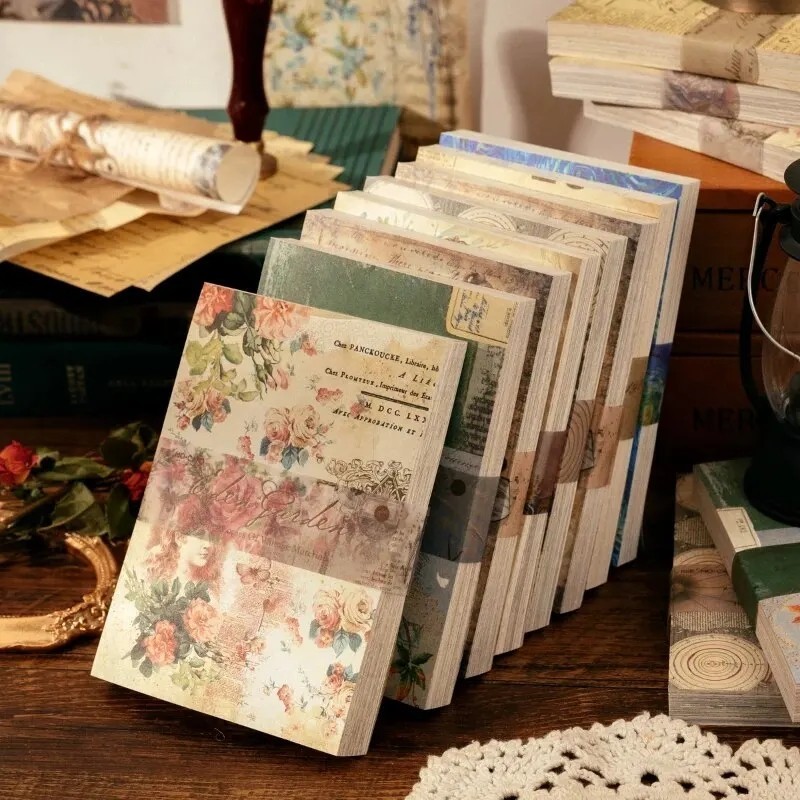 

100 lembar kertas dekor vintage material paper jurnal diy