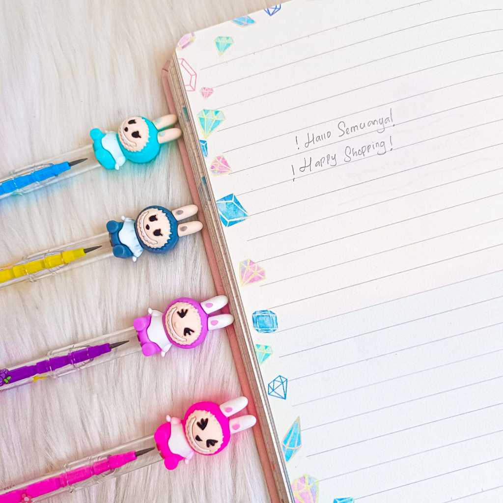 

(12 Pcs) Pensil Susun Labubu Lantu Bensia Bisa Diisi Ulang Pencil Peluru Lisa Blackpink