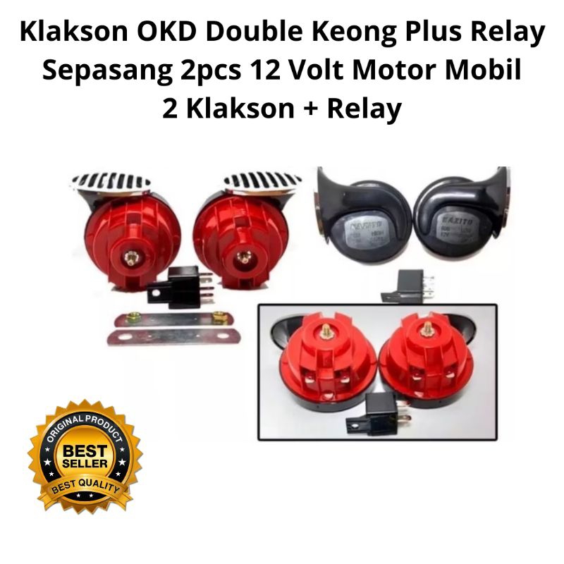 Klakson Double Keong Klakson Motor Mobil 12 Volt Paket Lengkap Relay