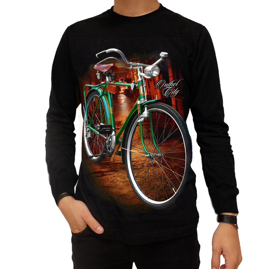 BAJU LENGAN PANJANG PRIA SEPEDA ONTHEL KAOS DISTRO TERBARU 2024 KEREN TEBAL DEWASA ORIGINAL