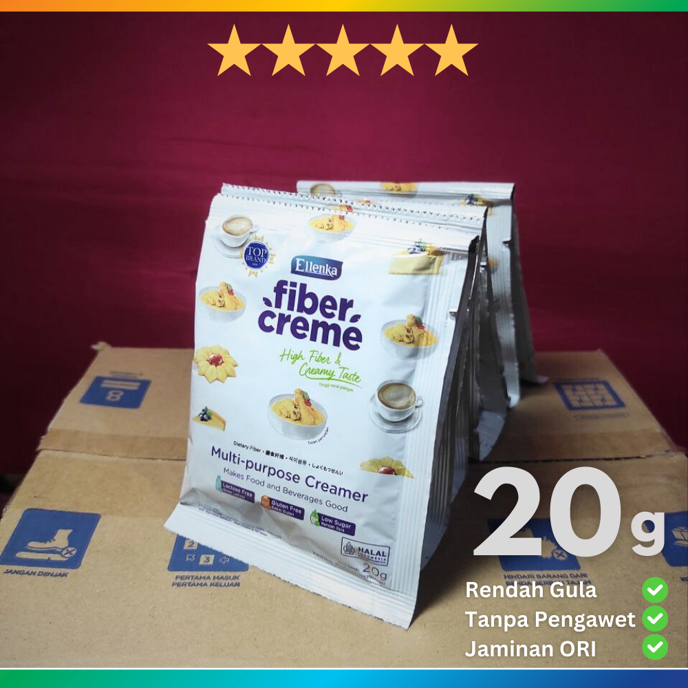 

Fiber Creme Ellenka 20g Sachet Krimer Pengganti Santan Pengental Masakan Rendah Gula Tinggi Serat Tanpa Pengawet