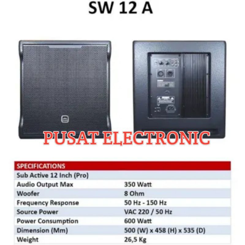 Subwoofer Aktif Wisdom Sw12a Original Subwoofer Wisdom 12inch