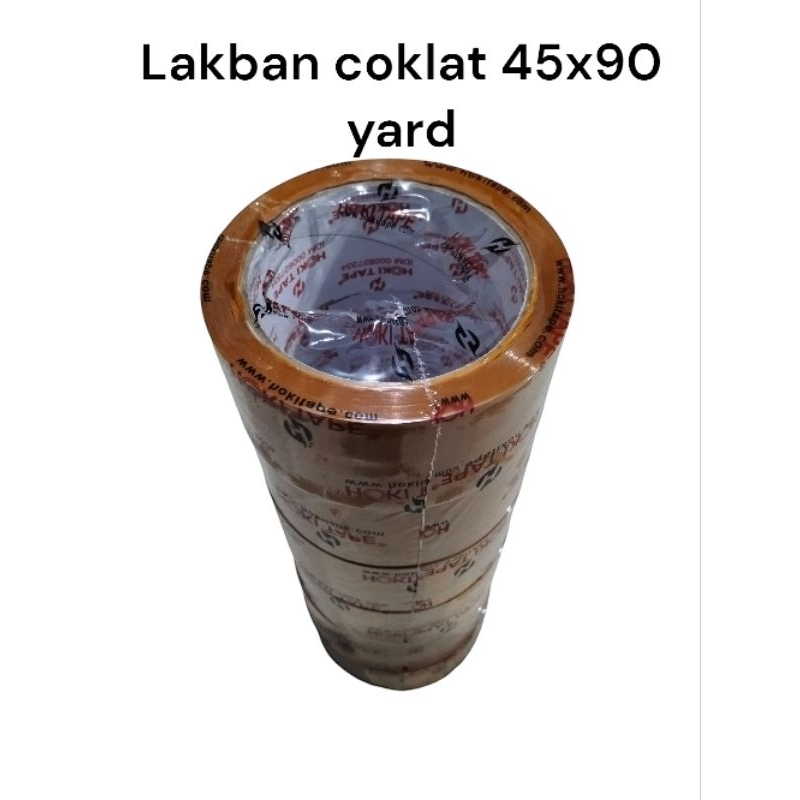 

lakban coklat 45 mm x 90 yard harga per slop ( 6 pcs)
