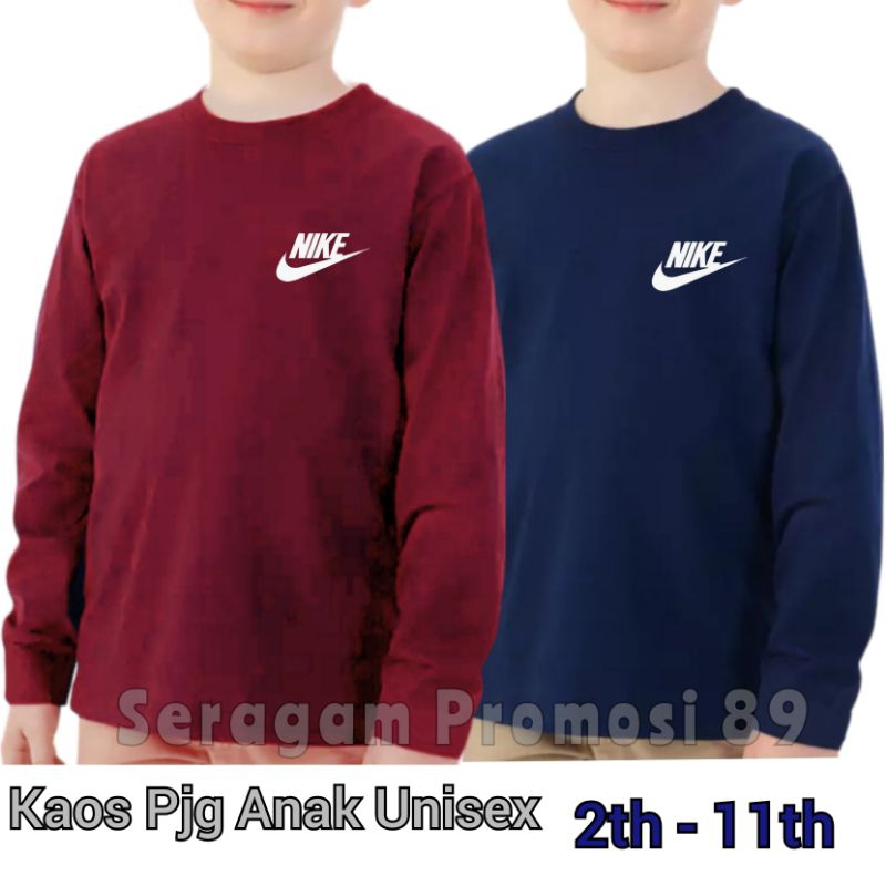 Atasan Lengan Panjang Anak Laki Perempuan 2-11 Tahun / Kaos Panjang Katun Anak Unisex / Baju Kaos Ob