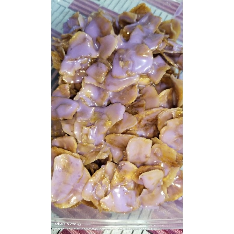 

keripik pisang lumer rasa Taro kemasan 250g