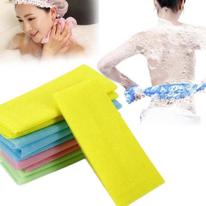 HJ6 Kain Terry Jepang Scrubbing Gosok Mandi Mesh Body Cleaning Towel Exfoliating