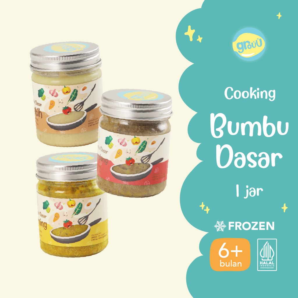 

Grouu - Bumbu Dasar Masak MPASI Putih, Rendang, Kuning - Alami No MSG