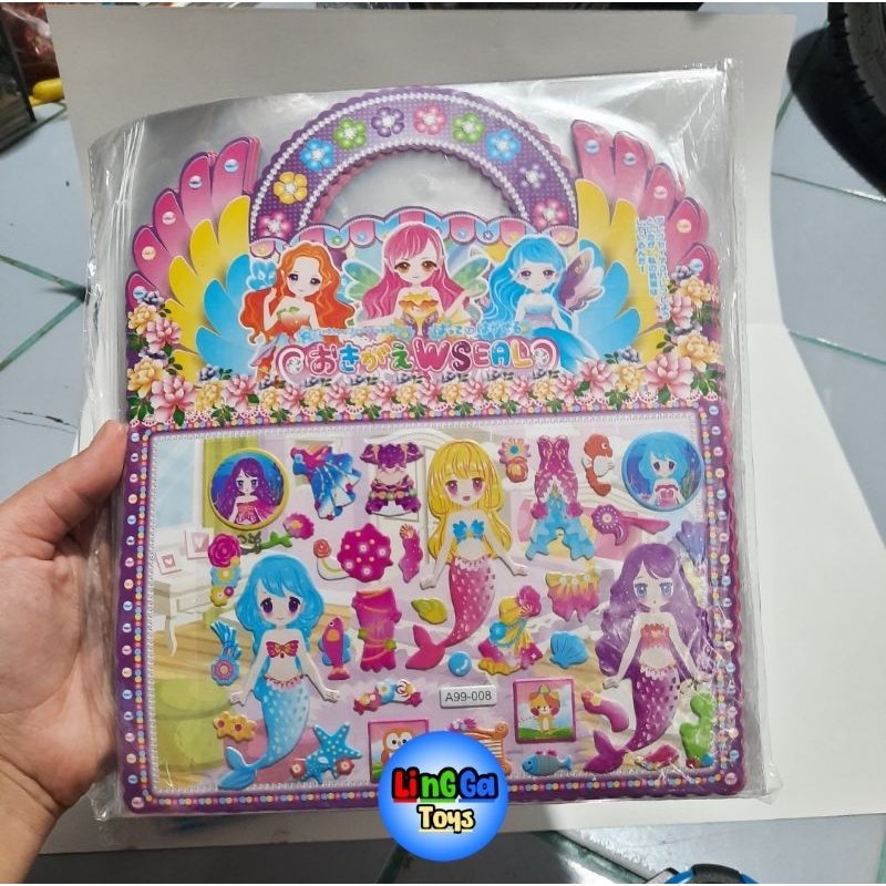 20 Stiker tas BESAR bongkar pasang emboys / Stiker cantik karakter / stiker timbul dress up baju baj