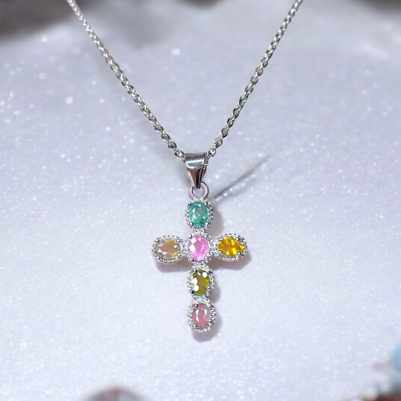 Kalung Rainbow Tourmaline Necklace