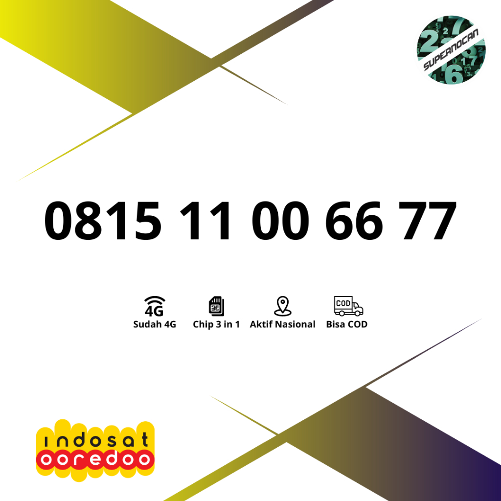 NOMOR CANTIK INDOSAT AA BB CC DD RIBUAN 11 00 66 77 - 4G Ready