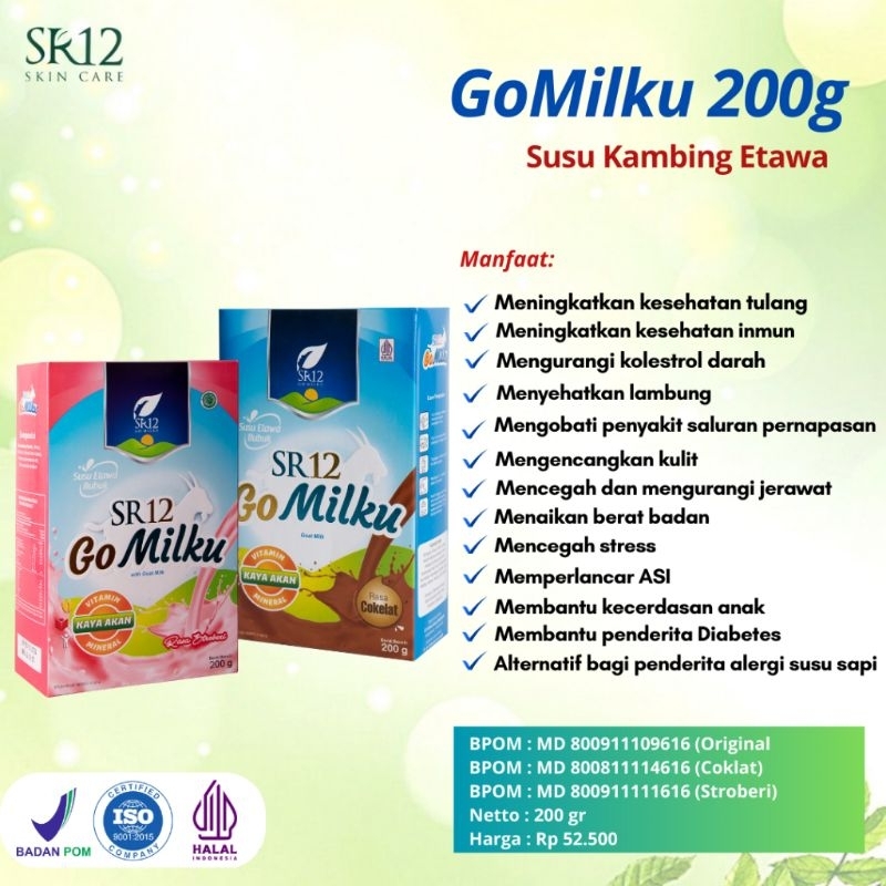 

SR12 GOMILKU Susu Kambing 200gr Go Milku Susu Bubuk Etawa Halal