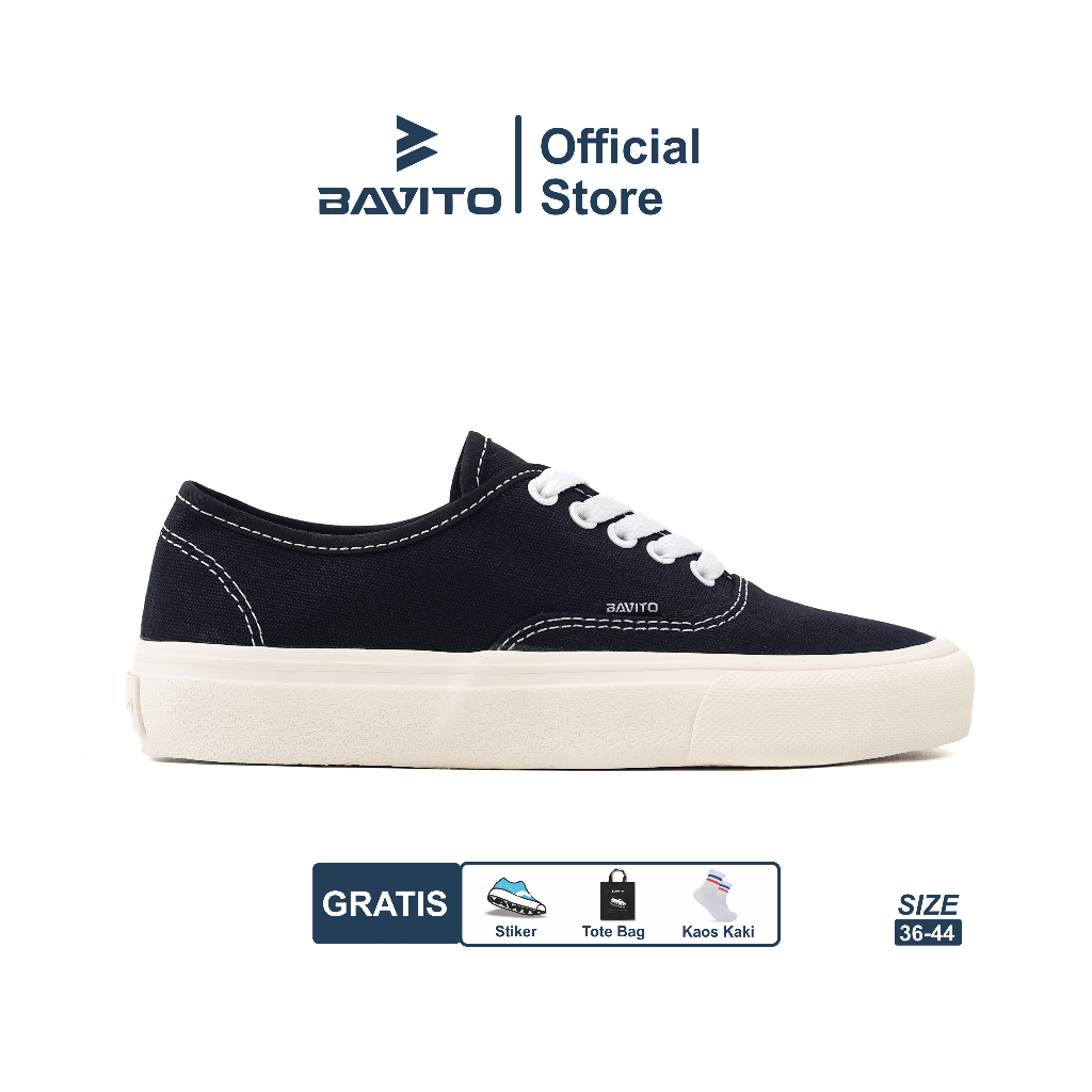 Bavito 36-44 Armagan Authentic Hitam Putih - Sepatu Sneakers Casual Pria Wanita