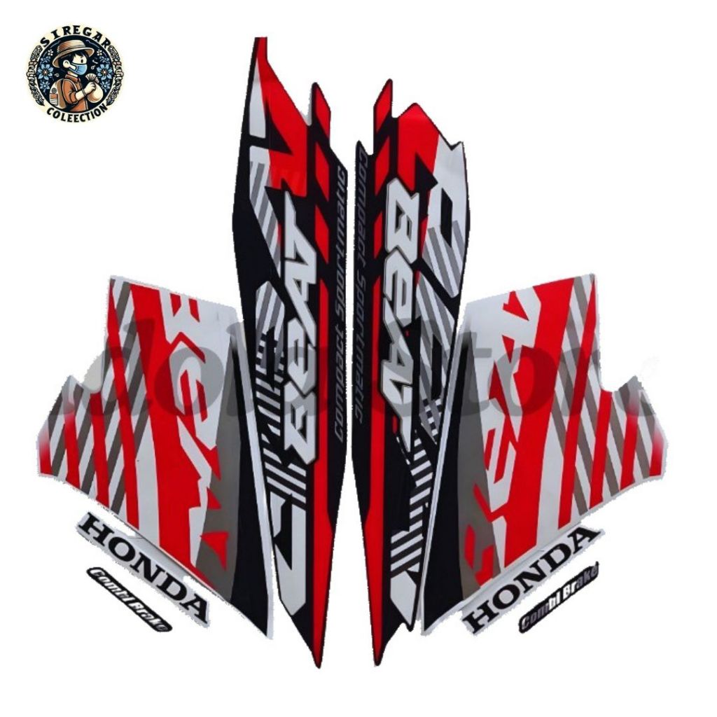 STIKER STRIPING HONDA BEAT NEW 2021 Hitam Merah FULL STIKER LIS BODY MOTOR BEAT NEW 2021