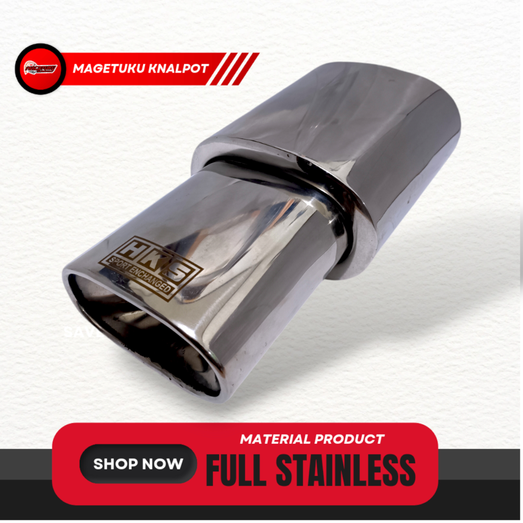 Knalpot Racing Mobil HKS Kotak Full Stainles Bass Adem Bulat Empuk Polos Kenalpot Avanza Vios Sedan 