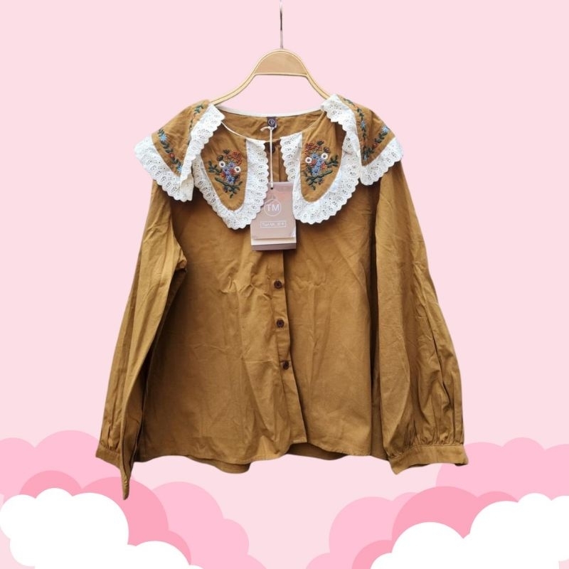 Funally.id - Cottage Neck Shirt | Kemeja Berkerah Unik