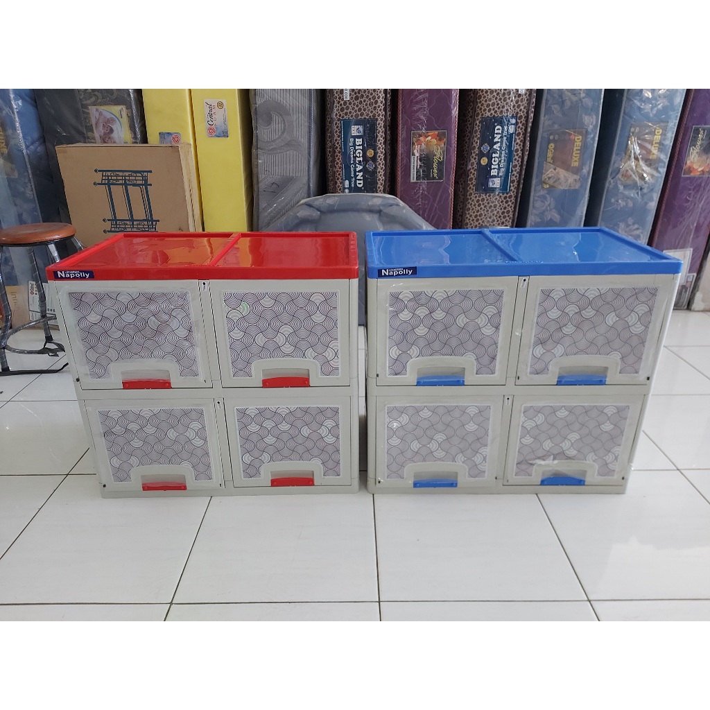 Lemari Plastik Serbaguna Locker Box Napolly 2 Susun 4 Pintu LB 2204