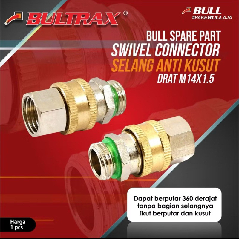 Bull nepel selang M14x1.5 connector swivel selang anti kusut drat for mesin sanchin semprot air tana