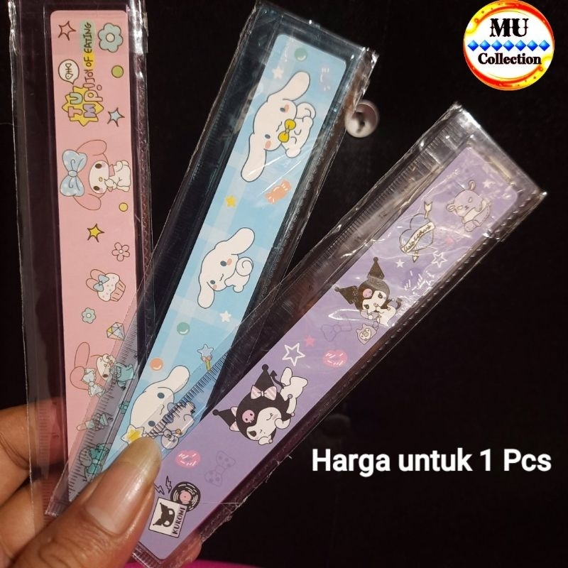 

penggaris Plastik 15 cm Kuromi Cinnamoroll Melody