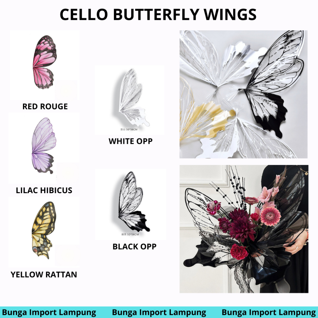 

Cellophane Butterfly Wings Kertas Buket Sayap Kupu2 (pack)