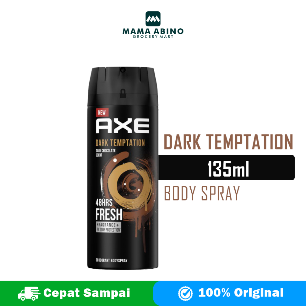 Axe Men Body Spray 135ml Dark Temptation Parfum Laki Pria Cowok