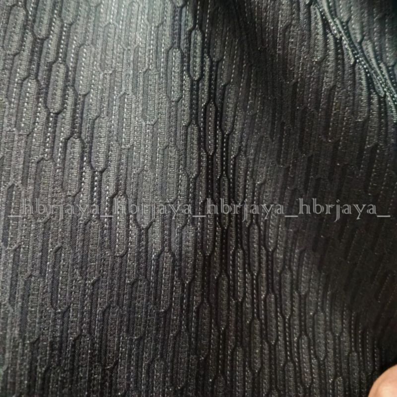 Bahan Kain Jok Mobil Ori Fabric Kode Hitam Motif Sarang Tawon