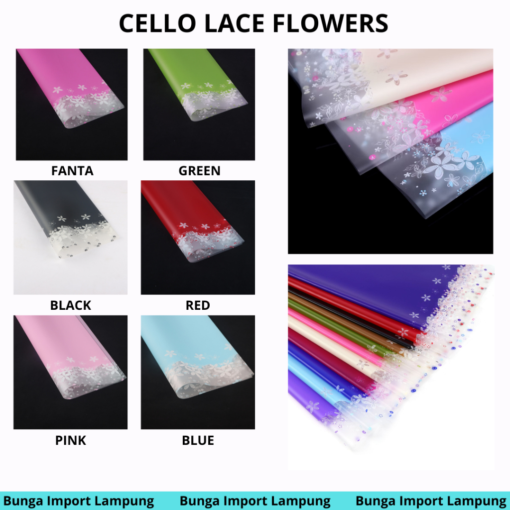 

(PACK ISI 20) cellophane new lace flowers colored