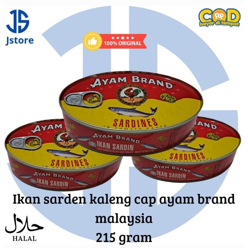 

ikan sardine kaleng malaysia cap ayam brand 215gr
