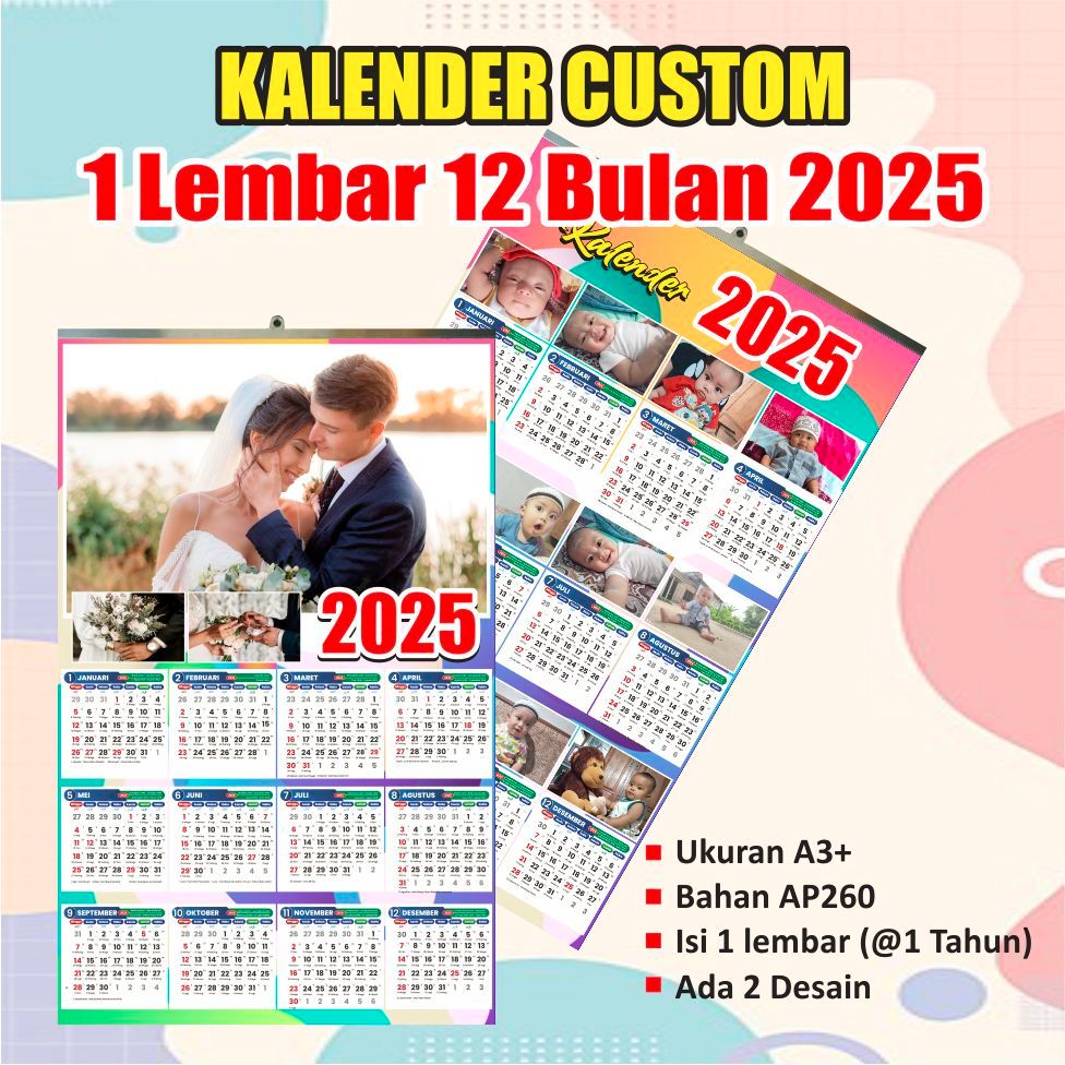 

Kalender Custom 2025 1 Lembar 1 Tahun