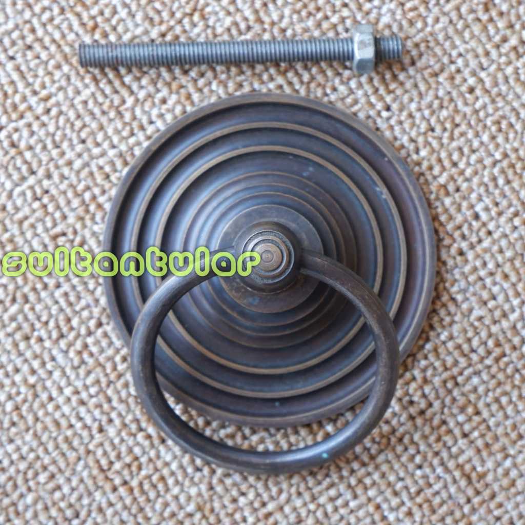 Handle tarikan pintu rumah gebyok kuno kuningan antik diameter 7cm