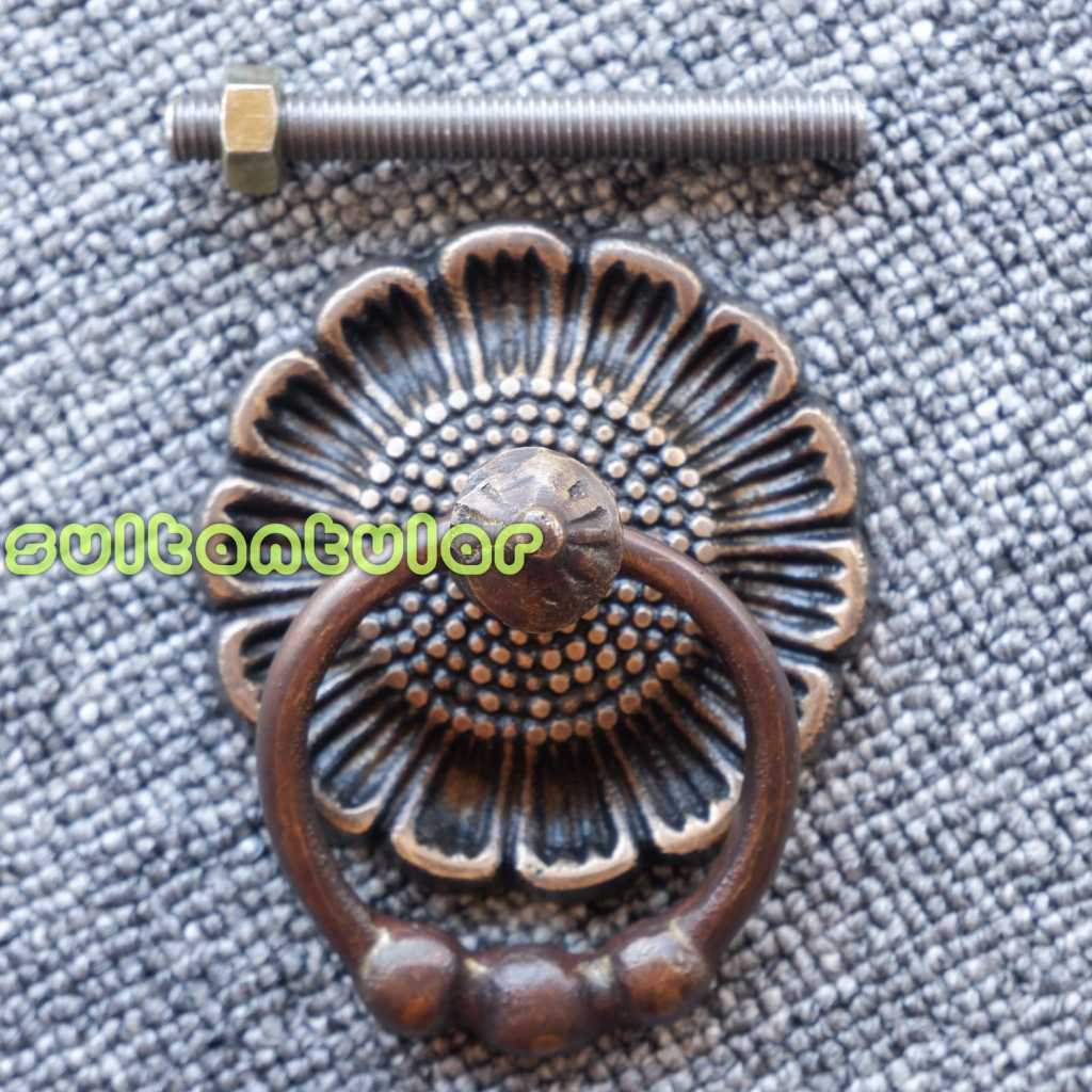 Handle tarikan pintu rumah kuno kuningan antik diameter 7cm