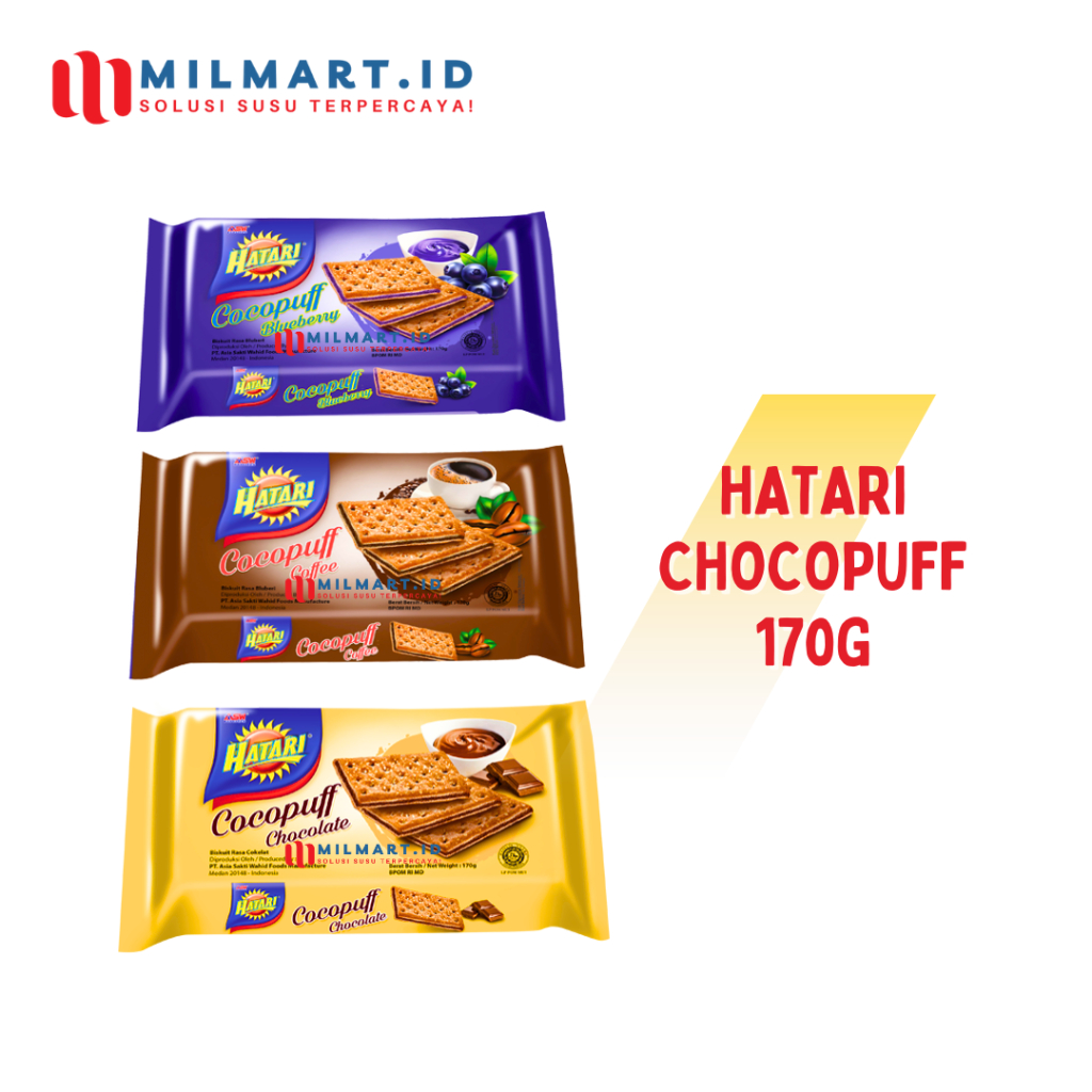 

ASW HATARI COCOPUFF 170G CREAM COFFEE/BLUEBERRY/CHOCOLATE BISKUIT CRACKERS HATARI BISCUIT