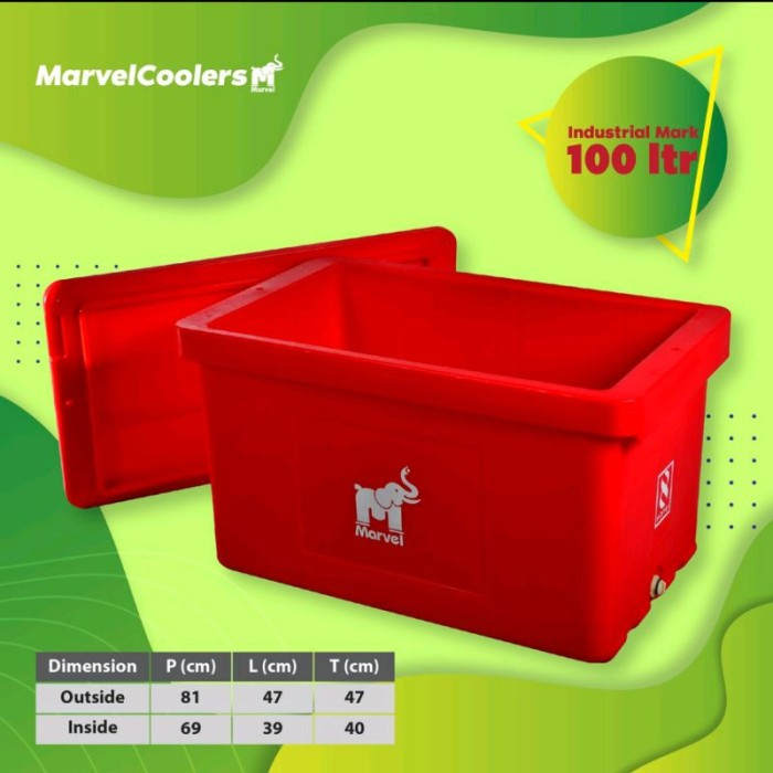 Cooler Box Es 100 Liter Marvel HRO-B100L Mirip Antartica Lion Star / Cool Box Makanan Minuman Es Bat