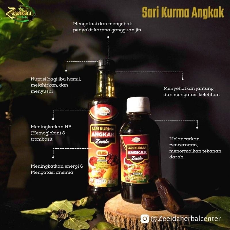 

sari kurma plus zeeida dengan madu, propolis dll rasanya enak manfaatnya banyak Maa syaa ALLAH