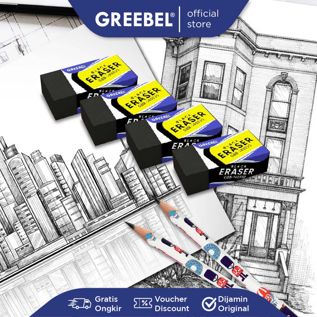 

Penghapus / Eraser Greebel GBB-140930 M Black & GBW-120630 M White
