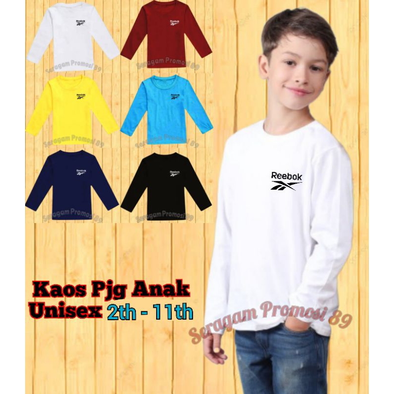 Baju Kaos Anak Laki Laki Perempuan Lengan Panjang / Atasan Kaos Oblong Lengan panjang Anak Unisex 2-
