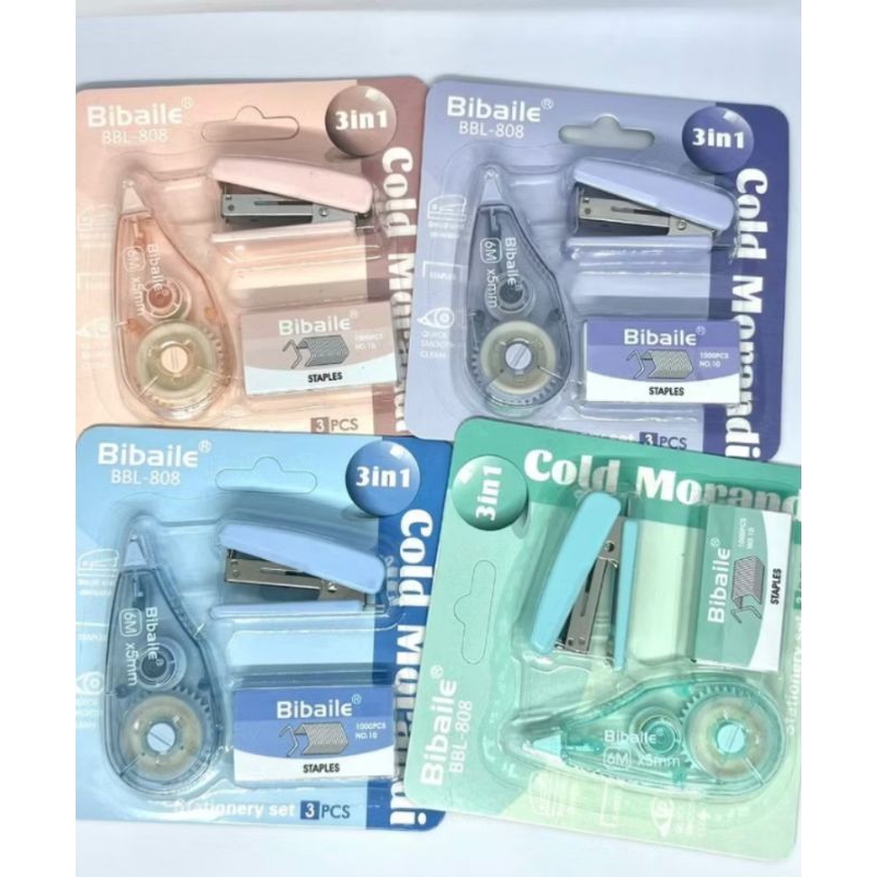 

Set Staples + Stapler Bibaile / Set Correction Tape + Set Staples + Stapler Bibaile