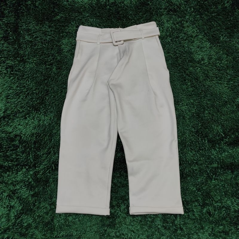 Preloved Kulot Satin Ankle Pants Celana Bahan Casual Formal Y2K Second Women