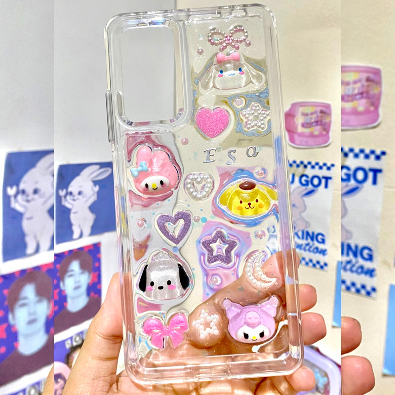 Sanrio Glitter Color Resin Phone Case Custom || Iphone Android Deco Casing Hp