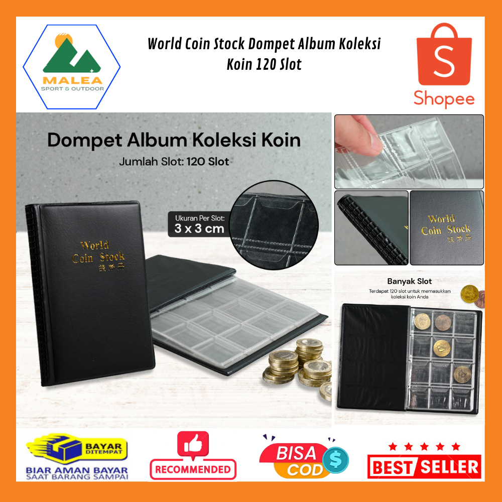 Dompet Album Koleksi Koin 120 Slot / Penyimpanan Koin Uang Koleksi Kapasitas Besar
