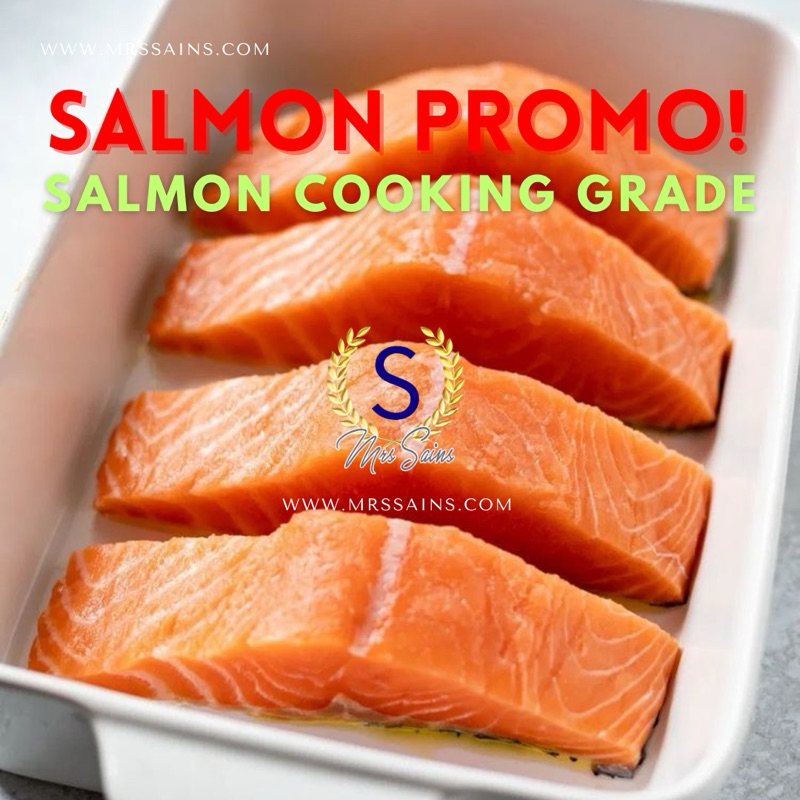 

Norwegian Salmon PROMO Trout Fillet / Ikan Salmon Segar (Cooking Grade) 1KG @200GR [FROZEN FOOD SEAFOOD]